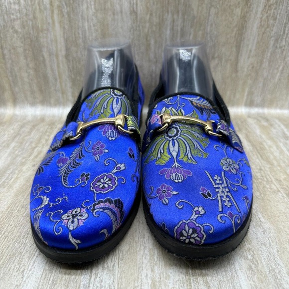 Urban Outfitters UO Sean Floral Belgian Loafer Mens 11 Blue Slip On Horse‎ Bit main image 11